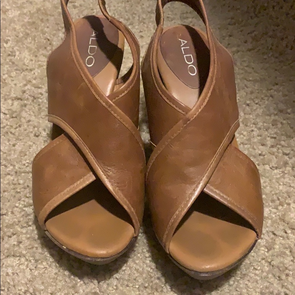 Aldo cork summer heels